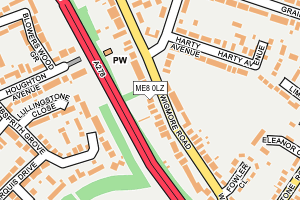 ME8 0LZ map - OS OpenMap – Local (Ordnance Survey)