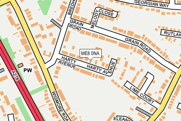 ME8 0NA map - OS OpenMap – Local (Ordnance Survey)