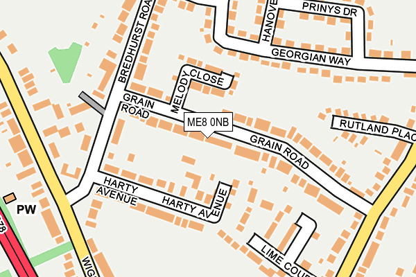 ME8 0NB map - OS OpenMap – Local (Ordnance Survey)
