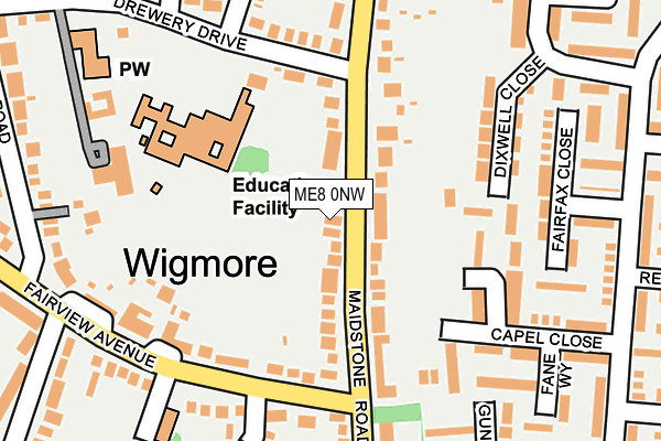 ME8 0NW map - OS OpenMap – Local (Ordnance Survey)