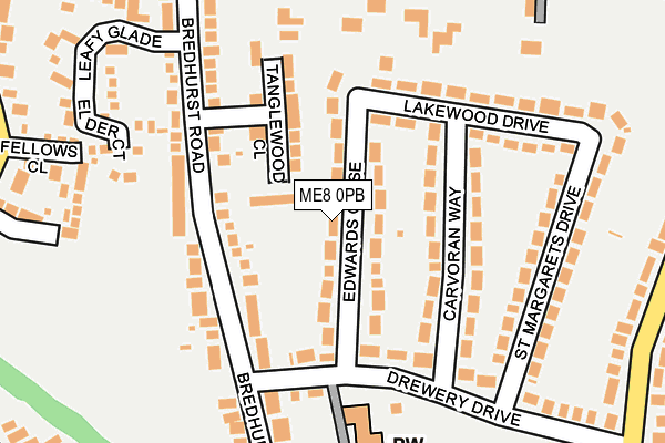 ME8 0PB map - OS OpenMap – Local (Ordnance Survey)
