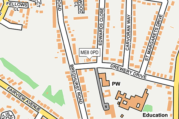 ME8 0PD map - OS OpenMap – Local (Ordnance Survey)