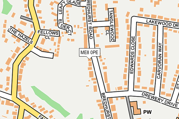 ME8 0PE map - OS OpenMap – Local (Ordnance Survey)