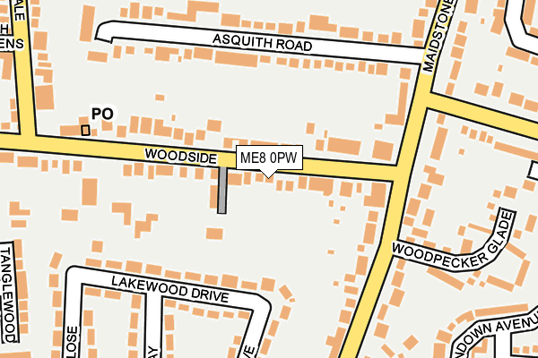 ME8 0PW map - OS OpenMap – Local (Ordnance Survey)
