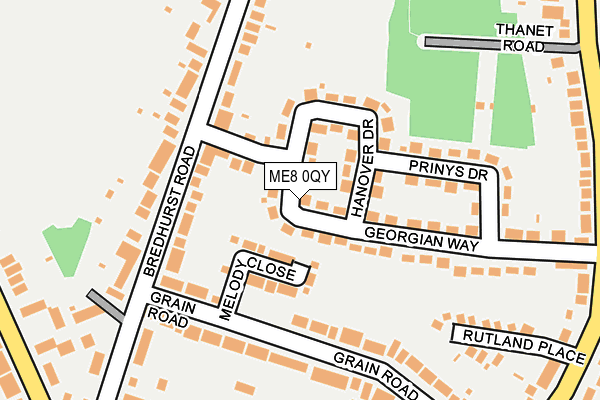 ME8 0QY map - OS OpenMap – Local (Ordnance Survey)