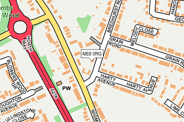 ME8 0RG map - OS OpenMap – Local (Ordnance Survey)