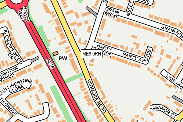 ME8 0RH map - OS OpenMap – Local (Ordnance Survey)