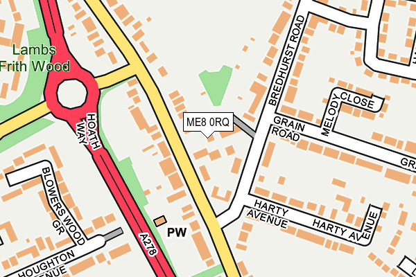 ME8 0RQ map - OS OpenMap – Local (Ordnance Survey)