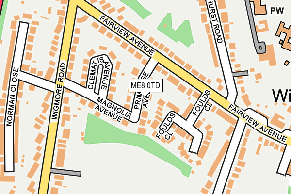 ME8 0TD map - OS OpenMap – Local (Ordnance Survey)