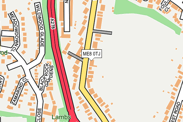 ME8 0TJ map - OS OpenMap – Local (Ordnance Survey)