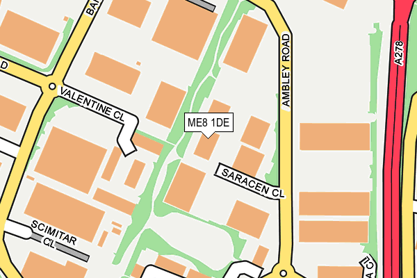 ME8 1DE map - OS OpenMap – Local (Ordnance Survey)