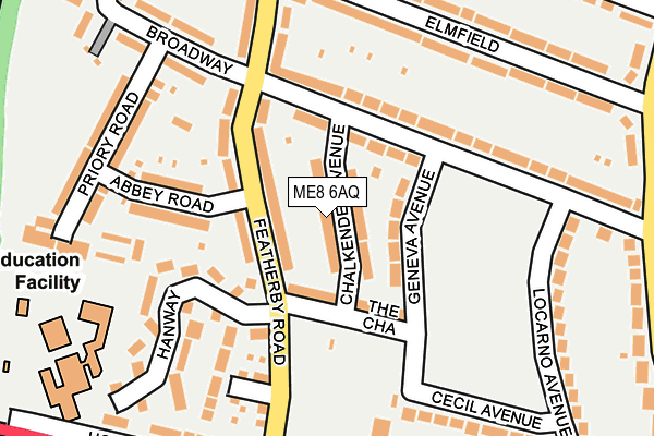 ME8 6AQ map - OS OpenMap – Local (Ordnance Survey)