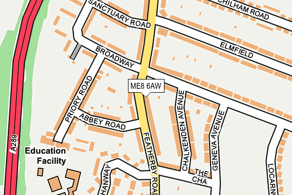 ME8 6AW map - OS OpenMap – Local (Ordnance Survey)