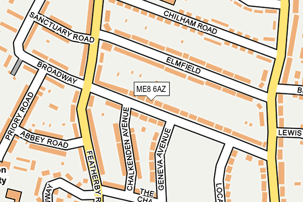 ME8 6AZ map - OS OpenMap – Local (Ordnance Survey)