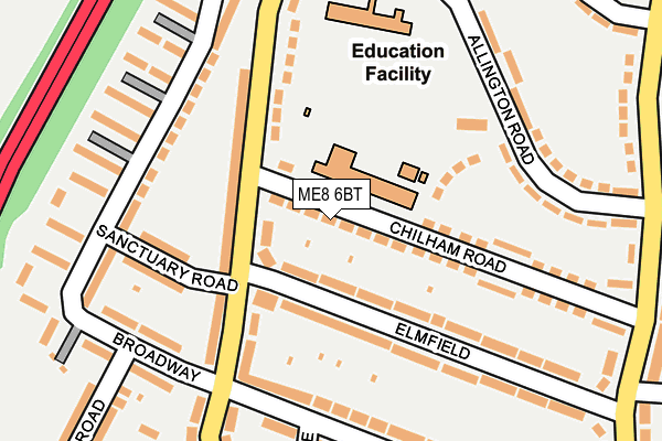 ME8 6BT map - OS OpenMap – Local (Ordnance Survey)
