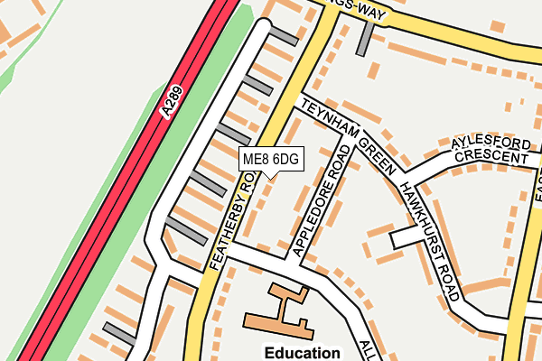 ME8 6DG map - OS OpenMap – Local (Ordnance Survey)