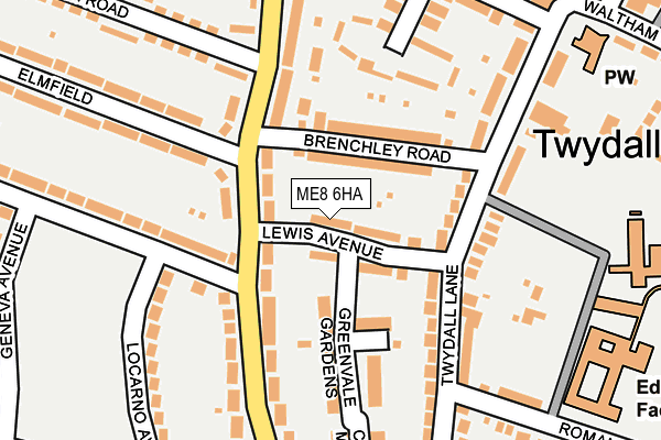 ME8 6HA map - OS OpenMap – Local (Ordnance Survey)