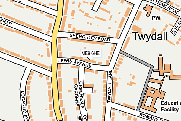 ME8 6HE map - OS OpenMap – Local (Ordnance Survey)