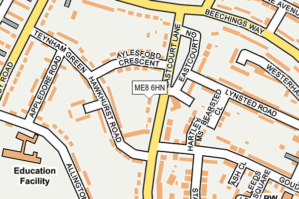 ME8 6HN map - OS OpenMap – Local (Ordnance Survey)