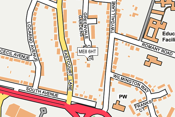 ME8 6HT map - OS OpenMap – Local (Ordnance Survey)