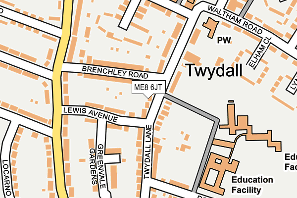 ME8 6JT map - OS OpenMap – Local (Ordnance Survey)