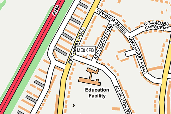 ME8 6PB map - OS OpenMap – Local (Ordnance Survey)