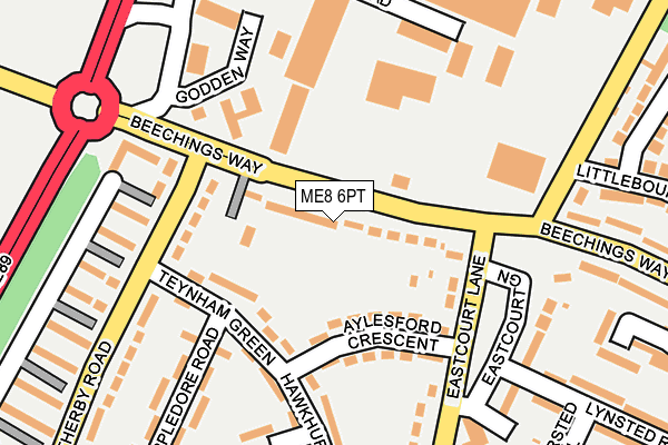 ME8 6PT map - OS OpenMap – Local (Ordnance Survey)