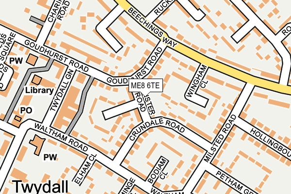 ME8 6TE map - OS OpenMap – Local (Ordnance Survey)
