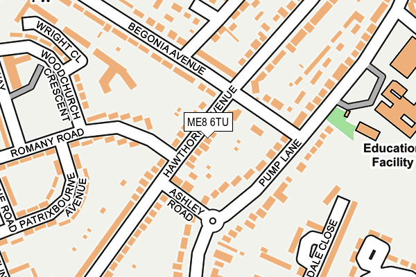 ME8 6TU map - OS OpenMap – Local (Ordnance Survey)