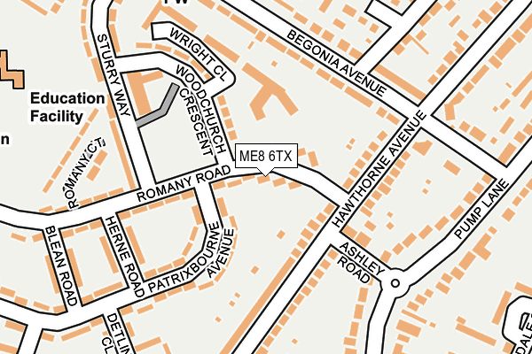 ME8 6TX map - OS OpenMap – Local (Ordnance Survey)