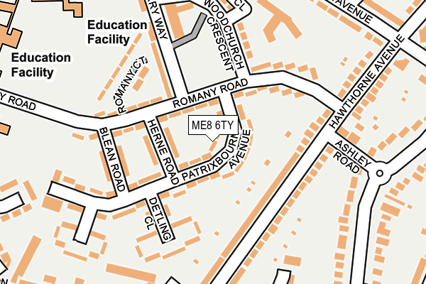 ME8 6TY map - OS OpenMap – Local (Ordnance Survey)