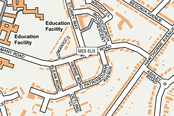 ME8 6UX map - OS OpenMap – Local (Ordnance Survey)