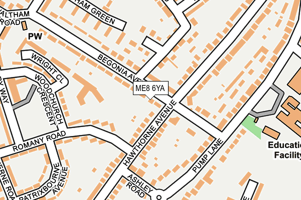 ME8 6YA map - OS OpenMap – Local (Ordnance Survey)