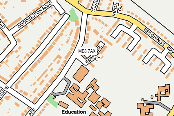 ME8 7AX map - OS OpenMap – Local (Ordnance Survey)
