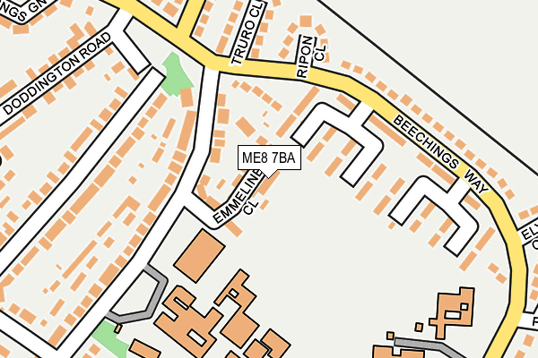 ME8 7BA map - OS OpenMap – Local (Ordnance Survey)