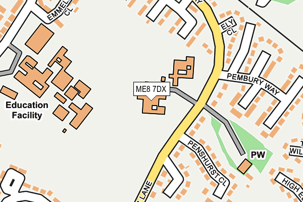ME8 7DX map - OS OpenMap – Local (Ordnance Survey)