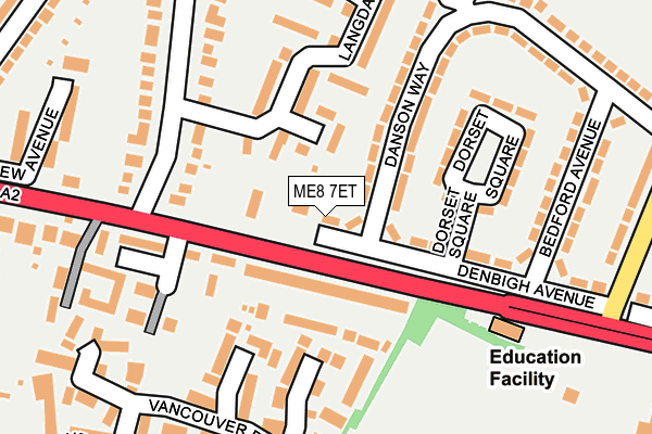 ME8 7ET map - OS OpenMap – Local (Ordnance Survey)