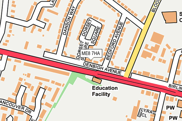 ME8 7HA map - OS OpenMap – Local (Ordnance Survey)