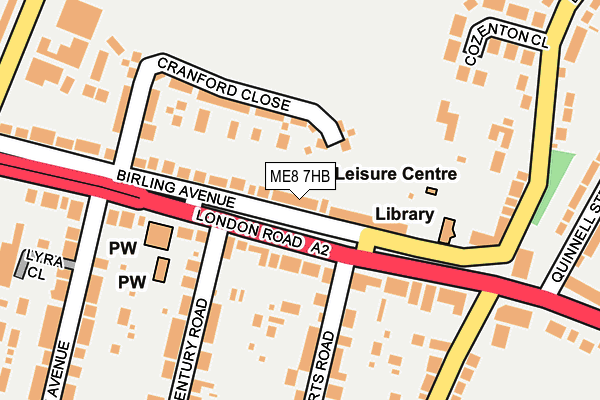 ME8 7HB map - OS OpenMap – Local (Ordnance Survey)