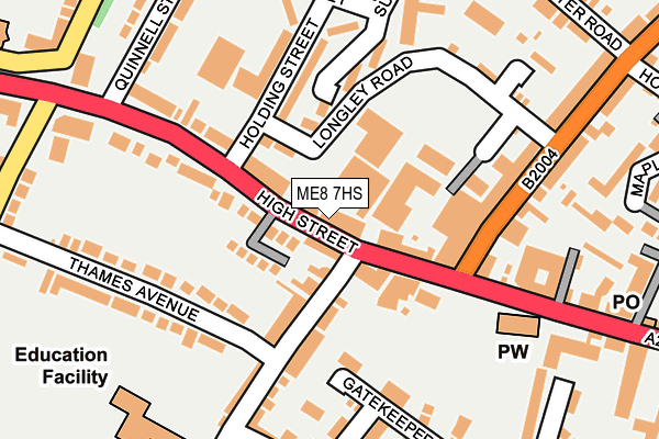 ME8 7HS map - OS OpenMap – Local (Ordnance Survey)