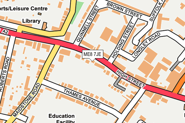 ME8 7JE map - OS OpenMap – Local (Ordnance Survey)