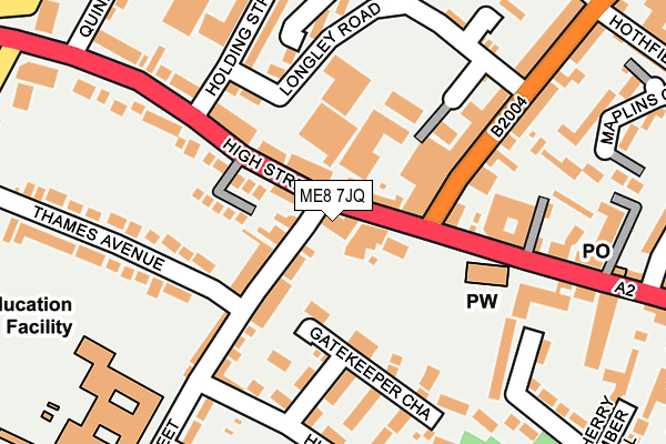 ME8 7JQ map - OS OpenMap – Local (Ordnance Survey)