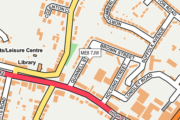 ME8 7JW map - OS OpenMap – Local (Ordnance Survey)