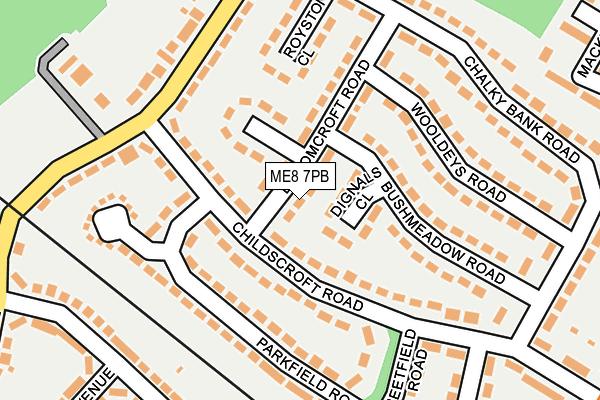 ME8 7PB map - OS OpenMap – Local (Ordnance Survey)