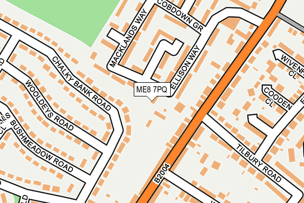 ME8 7PQ map - OS OpenMap – Local (Ordnance Survey)