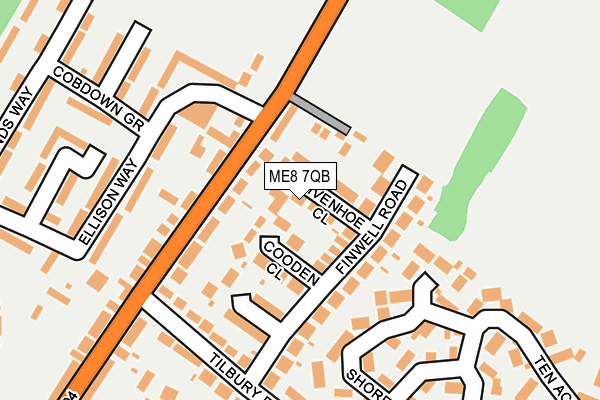 ME8 7QB map - OS OpenMap – Local (Ordnance Survey)