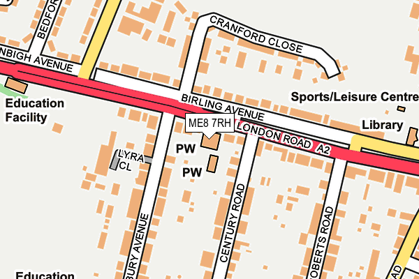 ME8 7RH map - OS OpenMap – Local (Ordnance Survey)