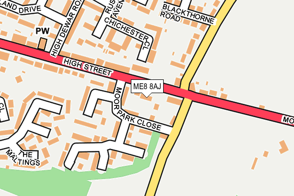 ME8 8AJ map - OS OpenMap – Local (Ordnance Survey)