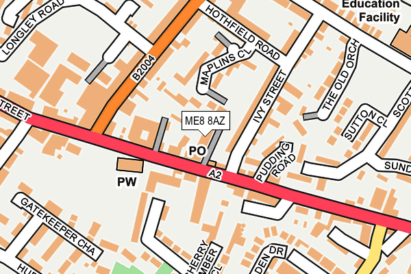 ME8 8AZ map - OS OpenMap – Local (Ordnance Survey)