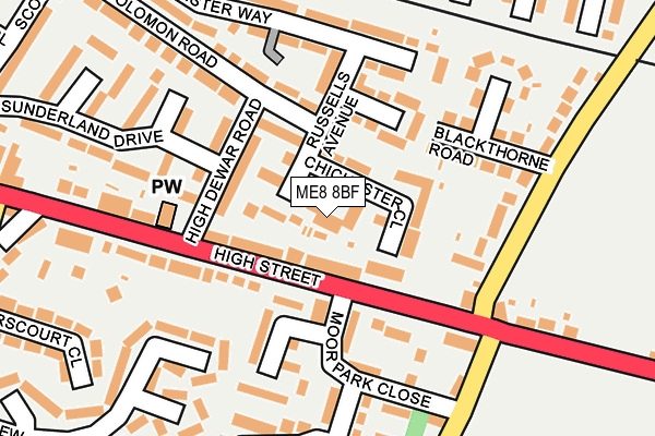 ME8 8BF map - OS OpenMap – Local (Ordnance Survey)